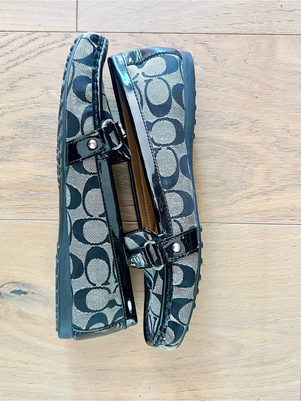 Coach Black Signature Canvas Loafers - Picture 4 of 6
